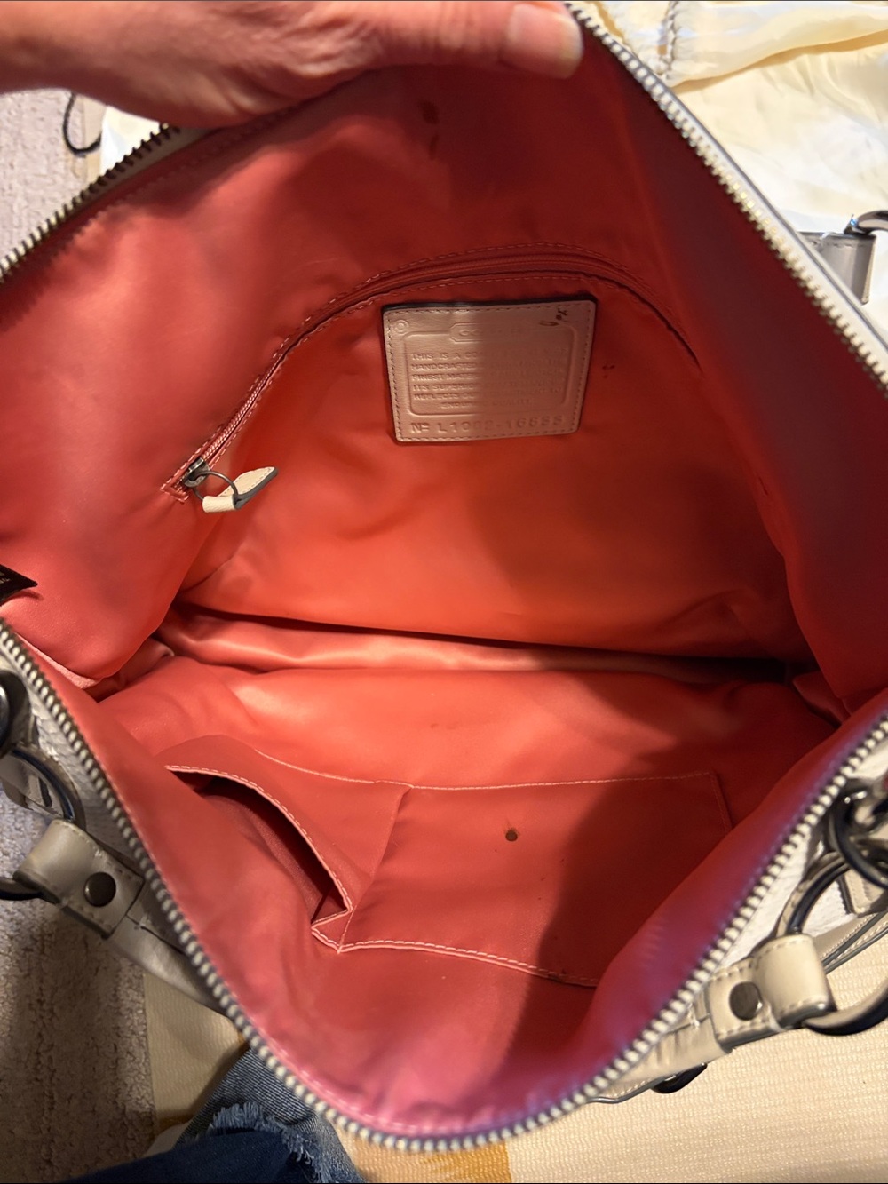 Coach Cream Python-Embossed Leather Shoulder Bag - Picture 4 of 9